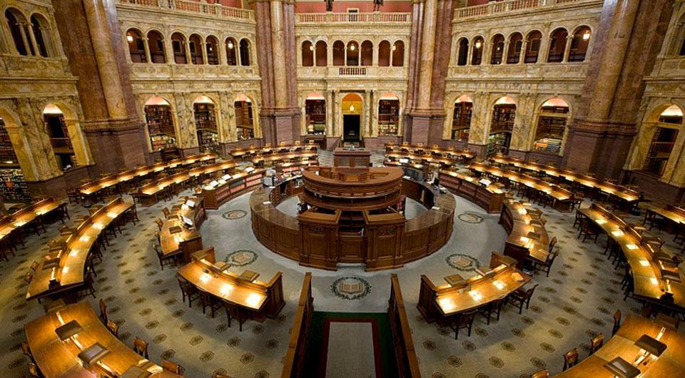 Reading room in the Library of Congress Jefferson Building. Source: https://www.house.gov/the-house-explained/legislative-branch-partners