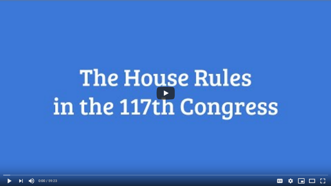 Image of Cue Card: House Rules in the 117th Congress