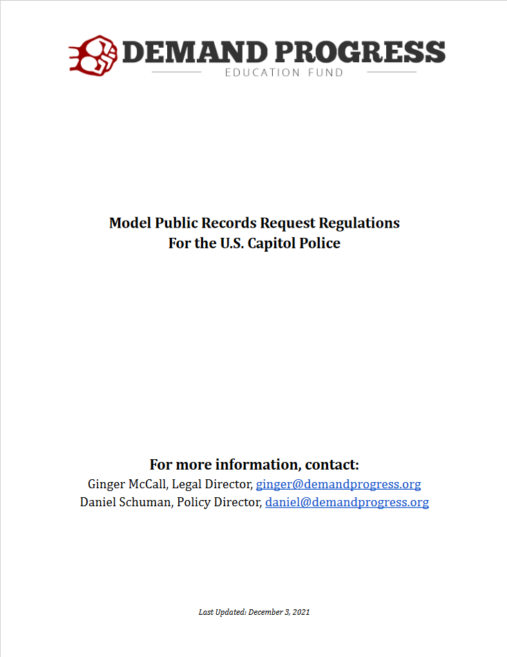 The cover page of our model regulations.